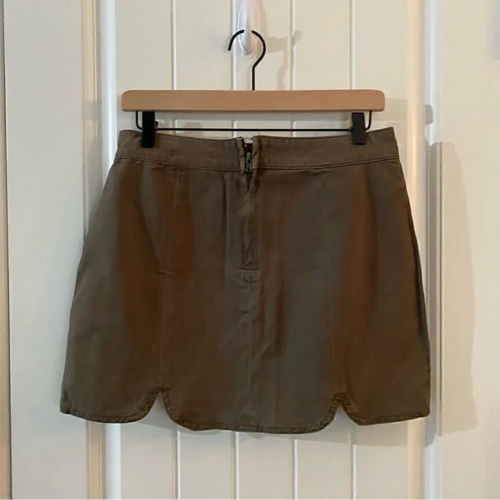 NWT Forever 21 Olive Green Scalloped Mini Skirt